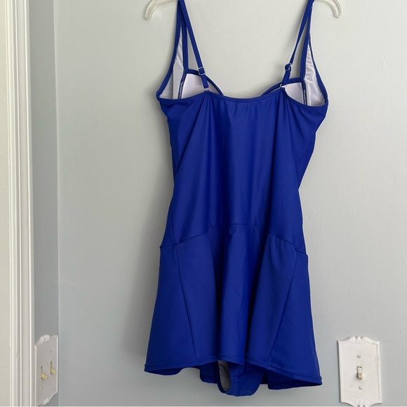 Venus  St Tropez one piece women’s swimsuit/swim dress sapphire blue skirted - Picture 2 of 5